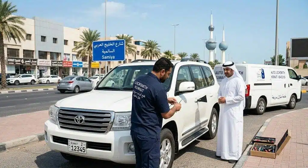 فني فتح سيارات يفتح باب سيارة مقفلة في الكويت